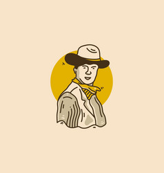 Design Of Man Wearing Cowboy Hat