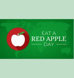 Eat A Red Apple Day Green Background