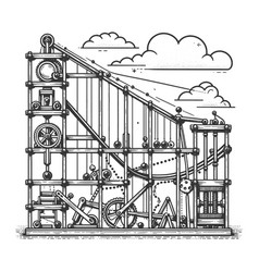 Intricate Industrial Machinery Sketch