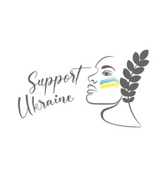 Profile Girl Line Support Ukraine Flag Ukraine