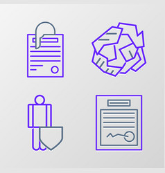 Set Line Filled Form Life Insurance With Shield