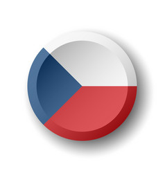 Circle Button Flag Of Czech Republic