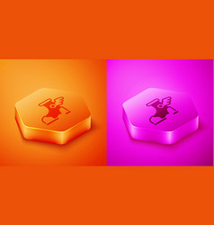 Isometric Hermes Sandal Icon Isolated On Orange