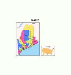 Maine Map State And District Map Of