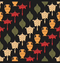 Seamless Pattern With Eight Auspicious Symbols