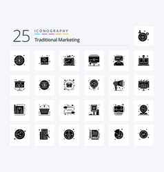 Traditional Marketing 25 Solid Glyph Icon Pack