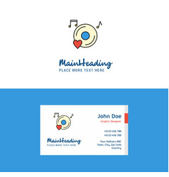 Flat Music Disk Logo And Visiting Card Template