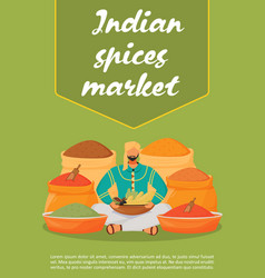 Indian Spices Market Poster Flat Template