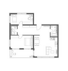 Scheme Of The Apartment With Furniture