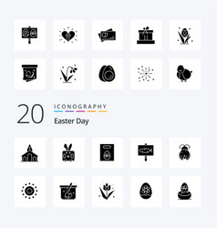 20 Easter Solid Glyph Icon Pack Like Bug Easter