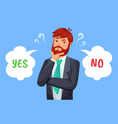 Man Making Decision Yes Or No Choice Male Person