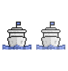 Pixel Icon Cruise Ship For Ocean Voyages Around