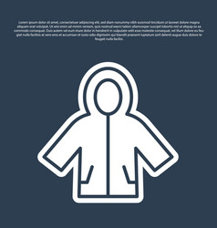 Blue Line Raincoat Icon Isolated On