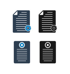 Technical Document Icon Set Flat Style Eps