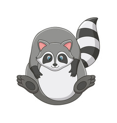 Cartoon Raccoon That Looks Full From Eating Too