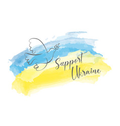 Peace Dove Ukraine Flag Watercolor Line Support