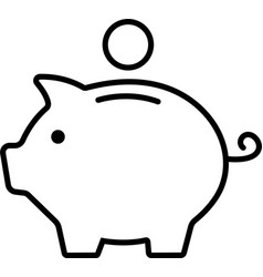 Piggy Bank Icon Saving Money Outline