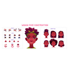 African American Woman Face Construction Kit