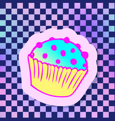 Cupcake Over Chequer Pattern