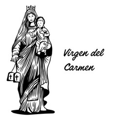 Hand Drawn Virgen Del Carmen Design