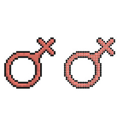 Pixel Icon Female Gender Symbol Segregation