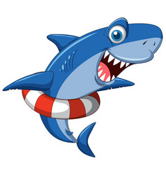 Smiling Shark Cartoon Character