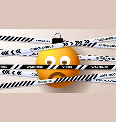 Yellow Emoji Sad Christmas Ball And Quarantine