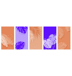 Vertical Art Templates With Tropical Leaves