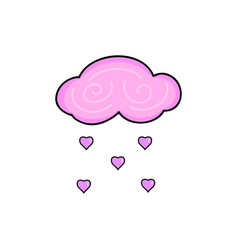 Cloud With Rain Heart Shape For Printing