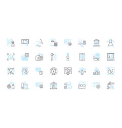 Investment Market Linear Icons Set