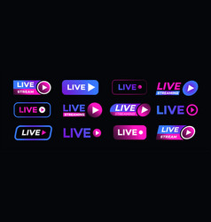 Live Streaming Icon Set Neon Style