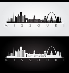 Missouri State Skyline And Landmarks Silhouette