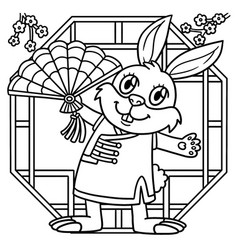 Rabbit Chinese Fan Year Of The Coloring