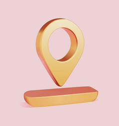 Realistic Navigation Pin Golden 3d Render