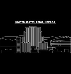 Reno Nevada Silhouette Skyline Usa