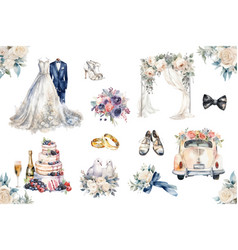 Set Of Wedding Elements Clipart For Save