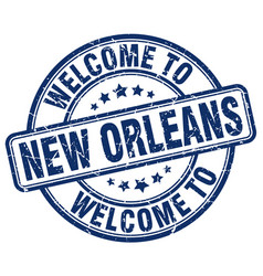 Welcome To New Orleans Blue Round Vintage Stamp