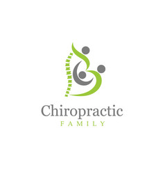 Chiropractic Logo With Family Concept