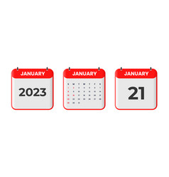 January 2023 Calendar Design 21st 2023