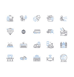 Roaming Line Icons Collection Travel Explore