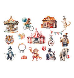 Set Of Circus Elements Wedding Clipart