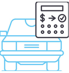 Car Loan Calculator Line Icon Outline Symbol