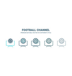 Football Channel Icon In 5 Different Style