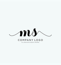 Ms initial handwriting logo with circle template Vector Image