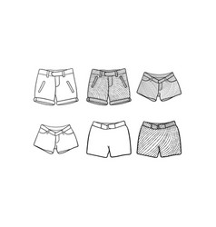 Short Pants Woman Icon Collection Design Line