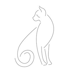 Sitting Cat Drawn In A Minimalist Style