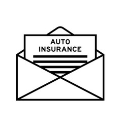 Envelope And Letter Sign With Word Auto Insurance