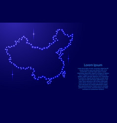 Map China From Luminous Blue Star Space Points