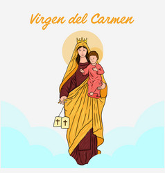 Virgen Del Carmen Hand Drawn