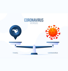 Coronavirus Or Travel Creative Concept Of Scales